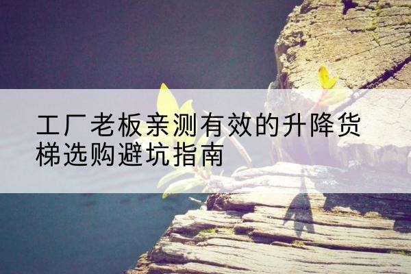 托克逊升降货梯怎么选-工厂老板亲测有效的升降货梯选购避坑指南